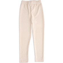 Bebelop Kız Çocuk Fitilli Raporlu Beli Lastikli Tayt Tek Alt Eşofman Altı