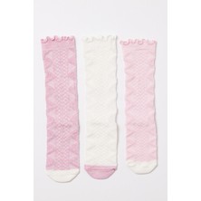 Katia & Bony Kız Bebek 3'lü Paket Dizaltı Çorap Pembe