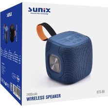 Sunix Bts-89 2400MAH Ledli Taşıma Kancalı Bluetooth Hoparlör Mavi