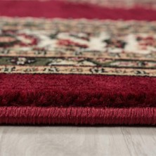 Carpettex Klasik Desenli Halı Iran Tarzı Madalyon Süsleme Bordo Siyah Krem Renkler