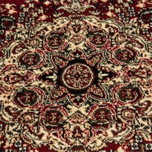 Carpettex Klasik Desenli Halı Iran Tarzı Madalyon Süsleme Bordo Siyah Krem Renkler