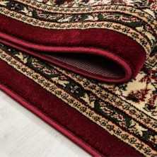 Carpettex Klasik Desenli Halı Iran Tarzı Madalyon Süsleme Bordo Siyah Krem Renkler