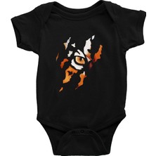 Darkhane Kaplan Gözü Siyah Unisex Bebek Body - Zıbın