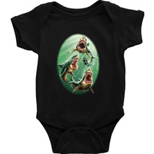 Darkhane Köpekbalığı Siyah Unisex Bebek Body - Zıbın