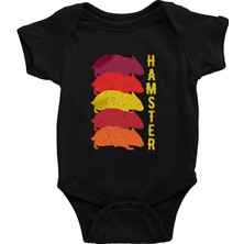 Darkhane Hamster Takımı Siyah Unisex Bebek Body - Zıbın