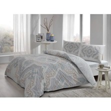 Taç Ranforce Çift Kişilik Nevresim Takımı Elenor Kahve