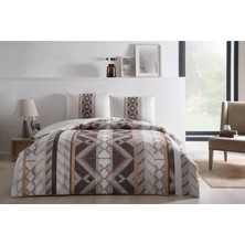 Taç Ranforce Çiftkişilik Nevresim Takımı Ferlin Kahve