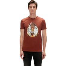 Bad Bear Giraffe 0 Yaka Erkek Tshirt - Kahverengi