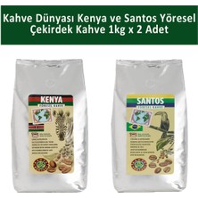 Kahve Dünyası Kenya ve Santos Yöresel Çekirdek Kahve 1 kg x 2 Adet