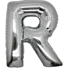 Kidspartim R Harf Gümüş Folyo Balon 40 Inc 100 cm