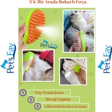 Pet's Fav Buharlı Kedi ve Köpek Temizleme Yıkama Masaj Tarağı Fırçası ve Tüy Dökülmesi Karşıtı  Kuru Şampuanı