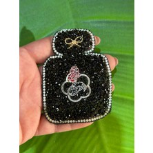 Gönülden Tasarım 8x5 cm Ütü Ile Yapışan Taş ve Çiçekli Parfüm Arma Aplike Dikiş Giyim Aksesuarı