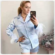 Erotixen 2 Parça Kadın Saten Pijama Takımı Fantezi Kostüm Fantezi Giyim Gecelik