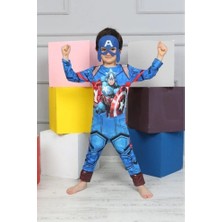 Neat Kids Kaptan Amerika Captain Amerika Parti Doğum Günü Özel Gün Maskeli Kostüm