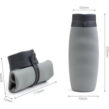 Ceymstech 600ML Katlanabilir Gıda Sınıfı Yumuşak Silikon Flask Spor Içme Su Şişe Katlanabilir