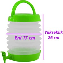 Glaswen Su Sebili Ayran Meşrubat Içecek Bidonu Sebil Katlanabilir Musluklu Termos Çeşmeli Körüklü 5.5 Litre