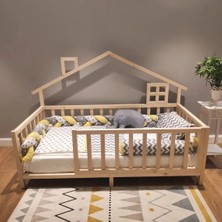 Baby Kinder Luxury Montessori Doğal Bebek ve Çocuk Karyolası