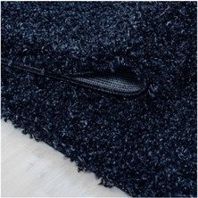 Carpettex Yüksek Tüylü 30 mm Hav Yüksekliğinde Düz Lacivert Renkli Shaggy Halı