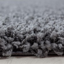 Carpettex Yüksek Tüylü 30 mm Hav Yüksekliğinde Düz Gri Renkli Shaggy Halı