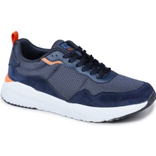 28040 Lacivert - Turuncu Erkek Sneaker Günlük Spor Ayakkabı