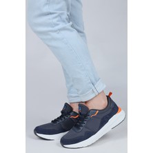 28040 Lacivert - Turuncu Erkek Sneaker Günlük Spor Ayakkabı
