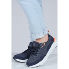 28040 Lacivert - Turuncu Erkek Sneaker Günlük Spor Ayakkabı