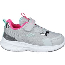 28106 Cırtlı Gri - Pembe Kız Çocuk Sneaker Günlük Spor Ayakkabı