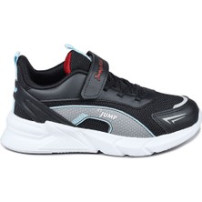 Jump 28123 Cırtlı Siyah - Royal Mavi Üniseks Çocuk Sneaker Günlük Spor Ayakkabı