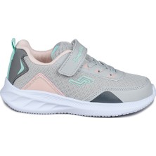Jump 28110 Cırtlı Gri - Somon Pembe Kız Çocuk Sneaker Günlük Spor Ayakkabı