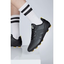 28524 Siyah Çim Halı Saha Krampon Futbol Ayakkabısı