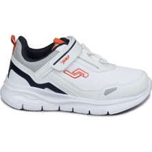 Jump 28101 Cırtlı Beyaz - Lacivert Üniseks Çocuk Sneaker Günlük Spor Ayakkabı