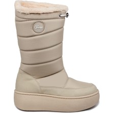 Jump Kadın Bej Suya Dayanıklı Kaydırmaz Taban Kar Botu Hafif ve Esnek Tasarım ile Outdoor Kullanım