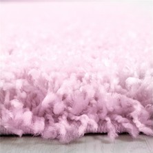 Carpettex Yüksek Tüylü 30 mm Hav Yüksekliğinde Düz Pembe Renkli Shaggy Halı