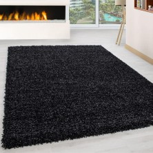 Carpettex Yüksek Tüylü 30 mm Hav Yüksekliğinde Düz Kahverengi Antrasit Shaggy Halı