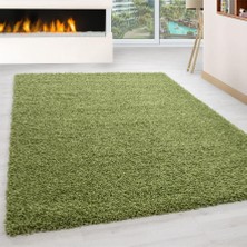Carpettex Yüksek Tüylü 30 mm Hav Yüksekliğinde Düz Yeşil Renkli Shaggy Halı