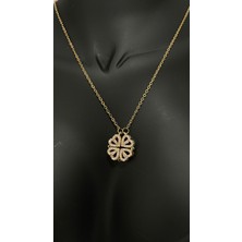 Stainless Steel Açılabilir Mıknatıslı Yonca Kolye (50cm)