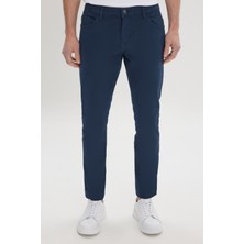 Altınyıldız Classics Erkek Lacivert Diz İzi Yapmayan Slim Fit Dar Kesim 5 Cep Pamuklu Kanvas Esnek Chino Pantolon