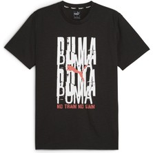 Puma Graphic Emblem Erkek Siyah Yuvarlak Yaka Tişört