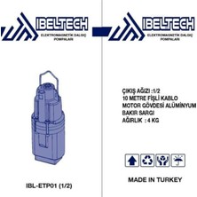 Mediterian Germany Type Çelik Gövdeli Titreşimli Dalgıç Su Pompası Dalgıç Motoru 1/2'' 35MT Su Çeker