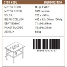 Synope Barbaros Motor Sehpalı Testere Makinesi