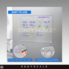 Eddyscale Buzdolabı Akrilik Manyetik Buzdolabı Yeniden Kullanılabilir Not Defteri Için Aylık ve Haftalık Takvim (Yurt Dışından)