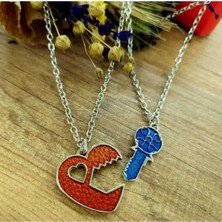 Dükkan Design Heart Key Çift Kolye