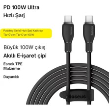 Baseus Super Akıllı Şarj Kopmaz 1.2mt 100W Type-C to Type-C Şarj Kablosu Huawei Samsung Laptop Macbook Şarj Kablosu