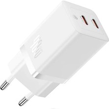 Baseus Gan5 Pro 40W Çift Type-C Girişli Şarj Cihazı Iphone 12 13 14 15 Pro Max Şarj Başlık Akım Koruma