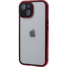 LRtools iPhone 14 Plus Metal Çerçeveli Temperli Cam Telefon Kılıfı (Yurt Dışından)