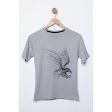 Julude Gri Kuş Baskılı Erkek Çocuk Tişört P-00009726