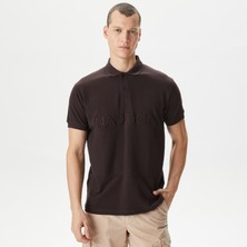 Nautica Erkek Kahverengi Classic Fit Polo Yaka T-Shirt K45315T.20C