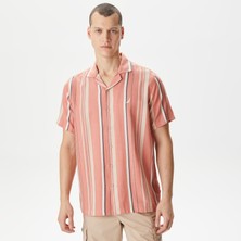 Nautıca Erkek Turuncu Classıc Fıt Kısa Kollu Çizgili Gömlek W45416T.80E