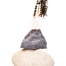 Missi 11 cm Dekoratif Gri Doğal Kaya Taşı Mum 