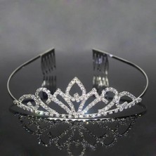 Mingjin Shop2 No.3 Boyutu Aınameısı Yeni Prenses Çocuk Kristal Tiaras Tarak Saç Takı Taklidi Kafa Bandı Gelin Taç Düğün Parti Aksesuarları (Yurt Dışından)